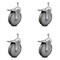 Service Caster 6 Inch Gray Polyurethane Swivel 3/8 Inch Stem Caster Set with Total Lock Brake SCC-TSTTL20S614-PPUB-381615-4 - alternate 1